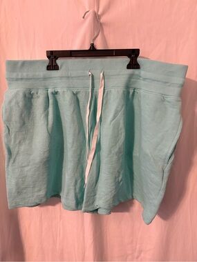 Women’s Light Aqua Drawstring Athletic Shorts